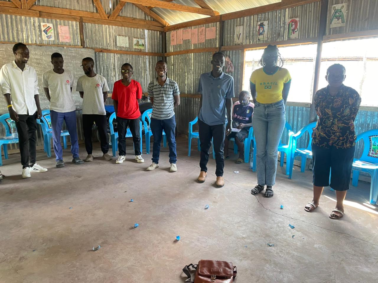 Young people taking part in a leadership activity